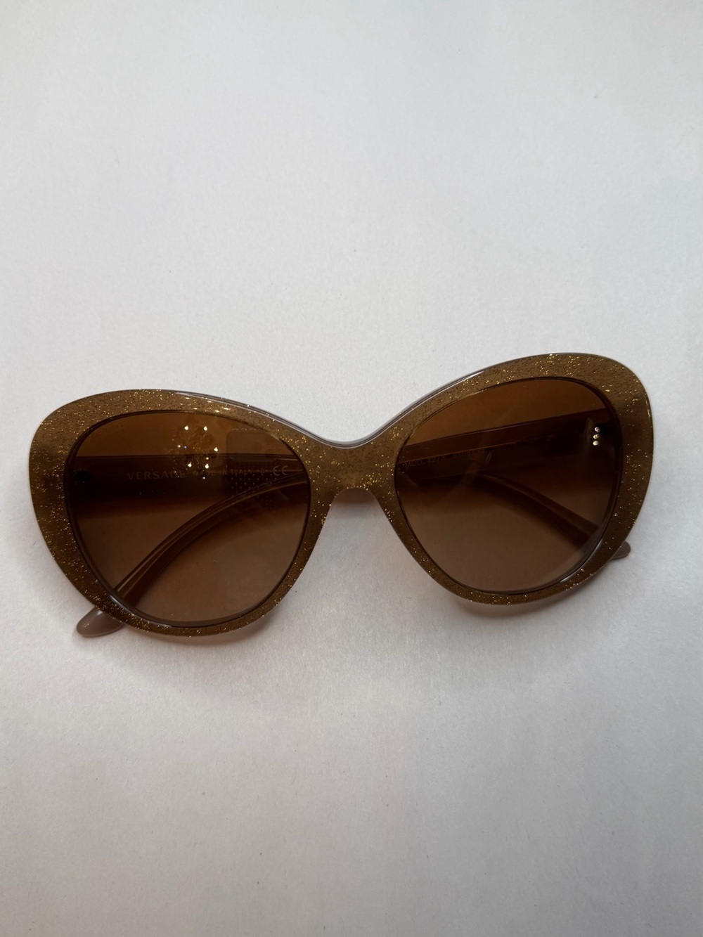 Versace Glitter Brown Cat-Eye Sunglasses